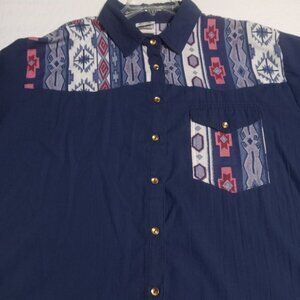 Tapestry VTG Women's Southwest Pattern Short Sleeve Button Down Shirt SZ 44/24W